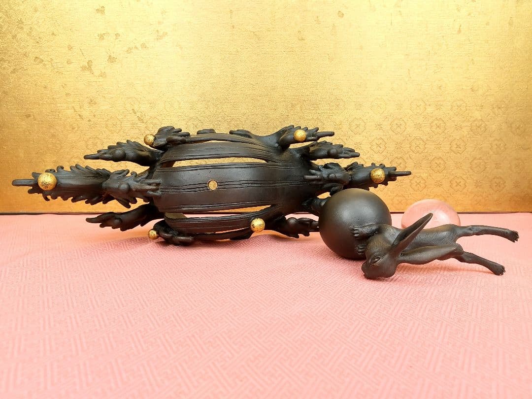 【お値下げしました！】銅製　波兎　置物　卯