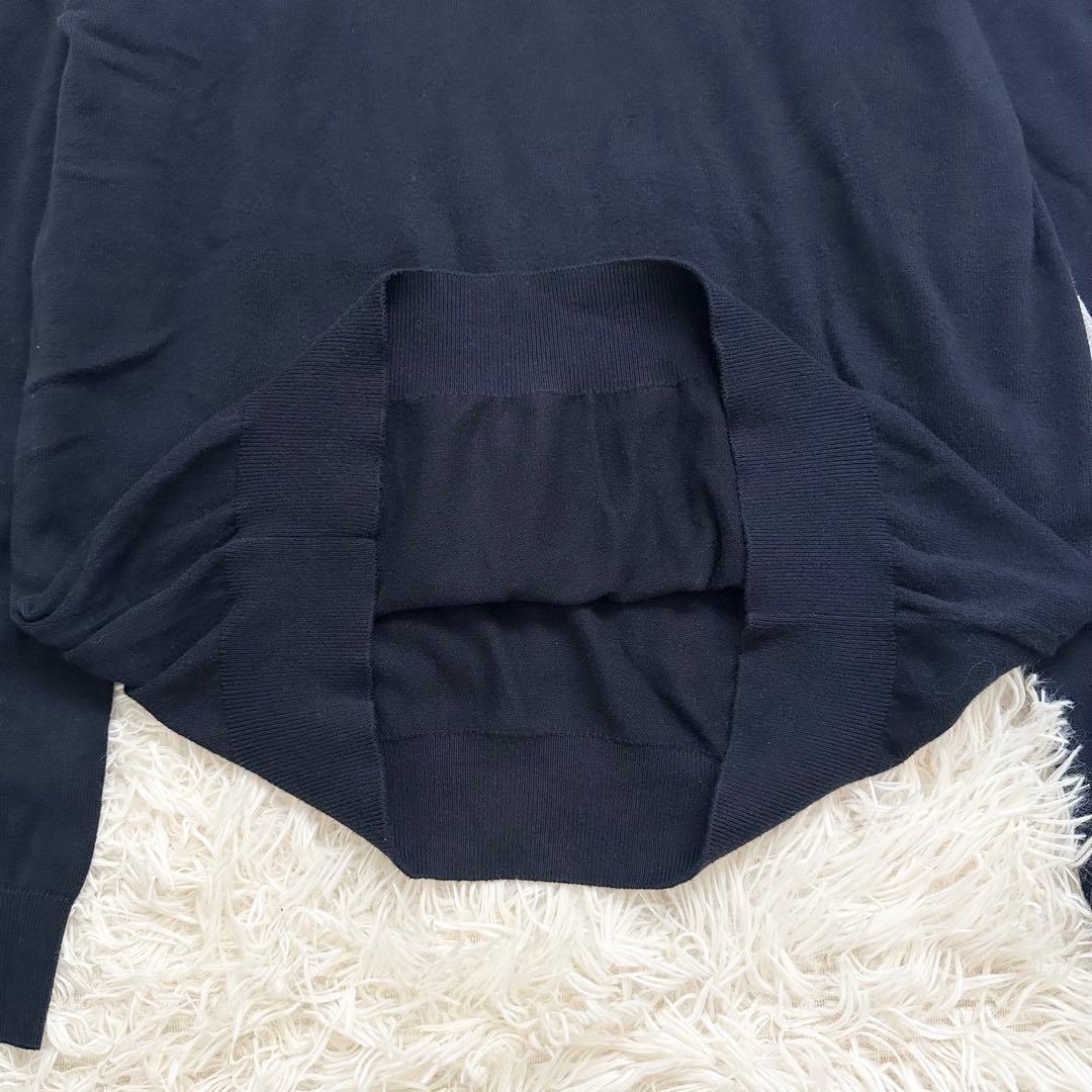 2023✨️パーリーゲイツ XL カシミヤタッチ天竺 タートルネックニット 濃紺