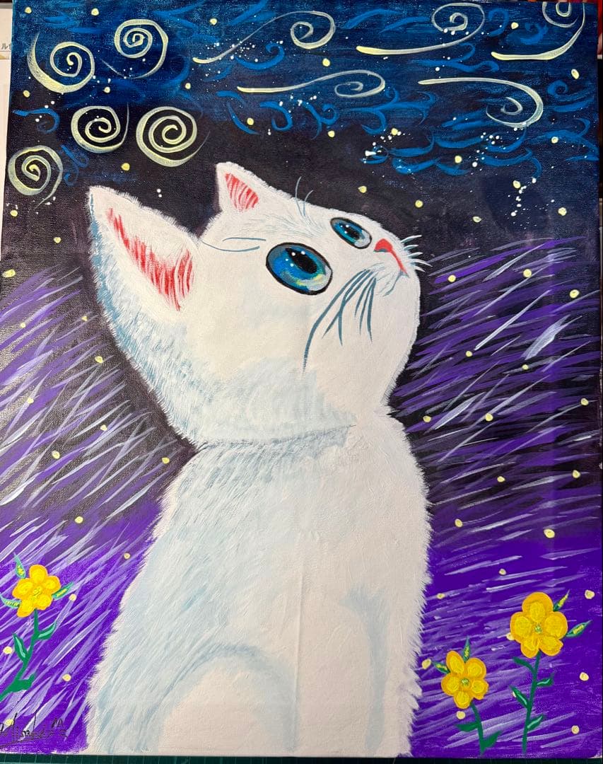 「今宵の風に」 アクリル画 原価 絵画 アート