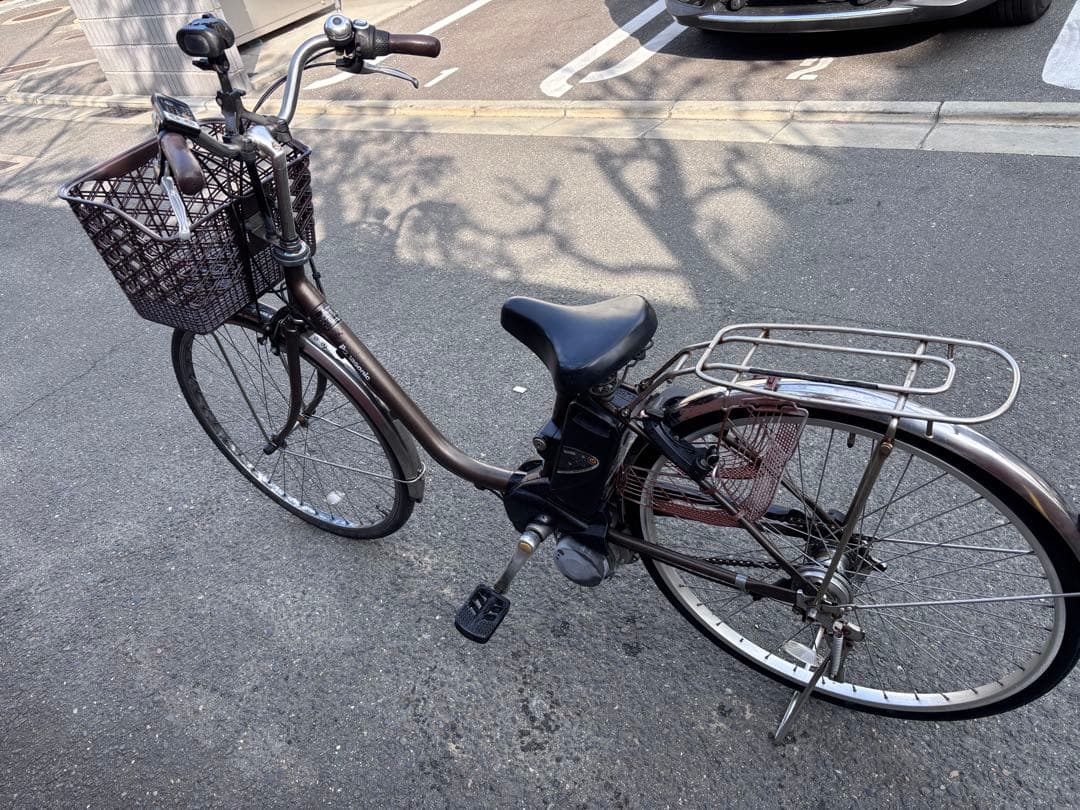 Panasonic電動アシスト自転車 ブラウン 前カゴ付き