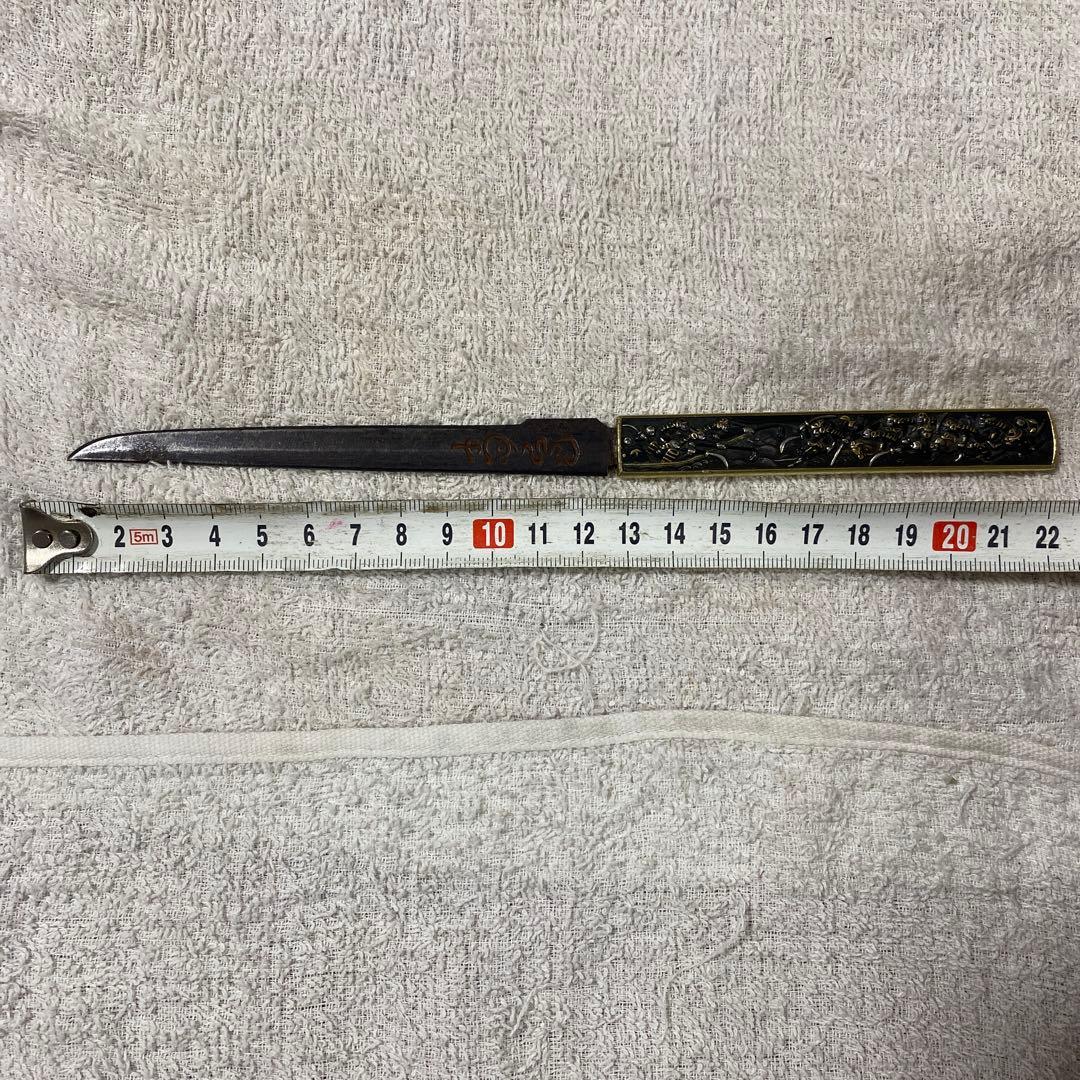 B-42 小柄『合戦ノ図』　金象嵌 武具 刀装具 日本刀 美術品　工芸品　時代物