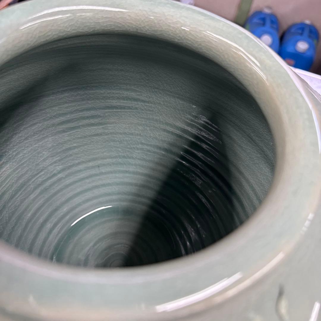 陶器 花瓶 花器 台付 置物 インテリア アンティーク ツボ 小物 格安