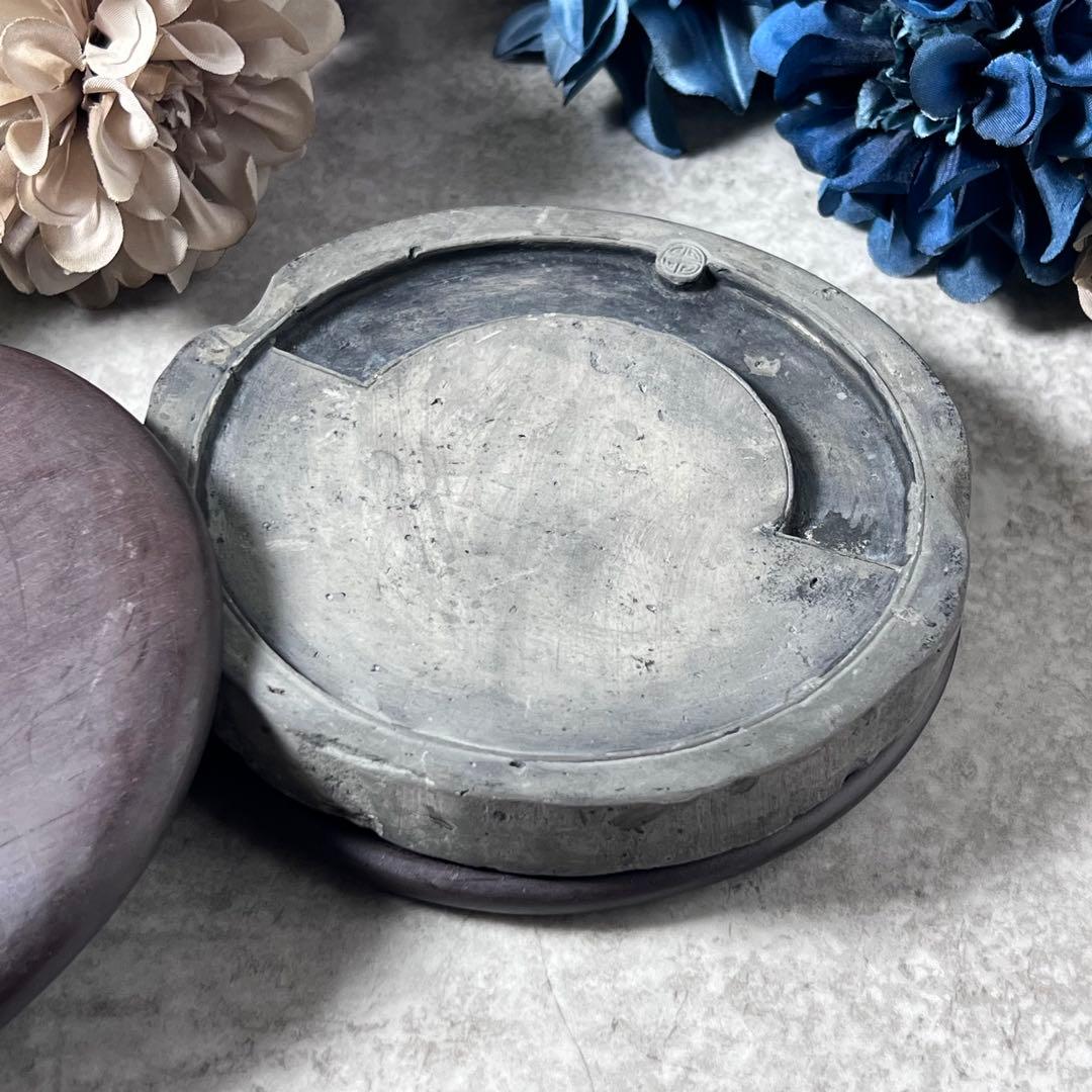 【美術館級】中国 蓮花文軒丸瓦硯 6-8世紀 南北朝瓦硯 連弁瓦 軒丸瓦 鐙瓦