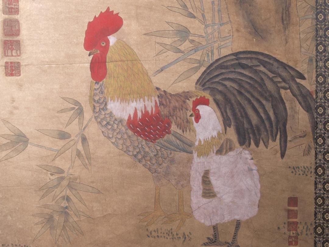 人物図 中国林春　明時代 肉筆保證 唐物唐本　掛け軸 AK933A12-3