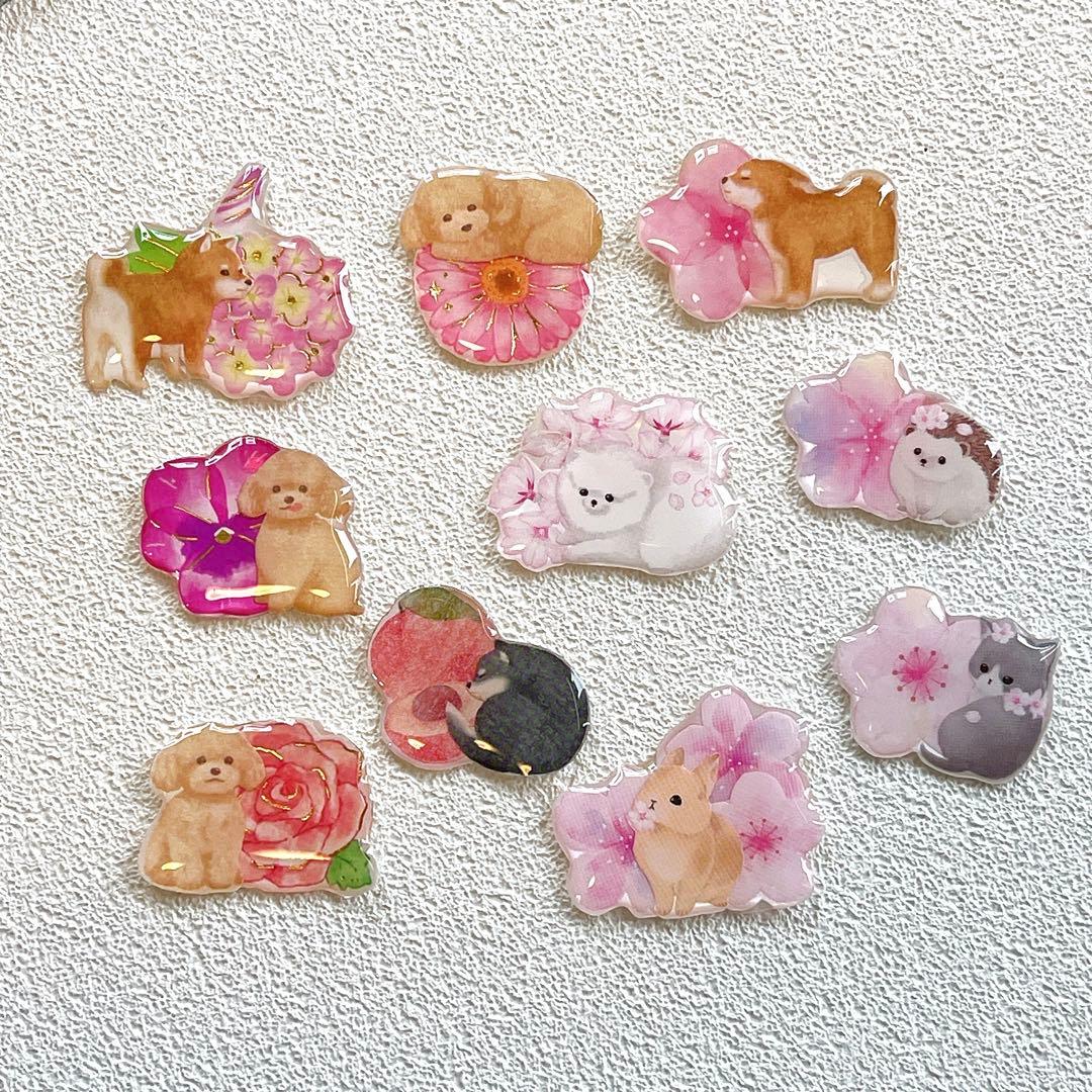 うさぎ　ネザーランドドワーフ　ミニうさぎ　ピンバッジ　桜　ブローチ　チャーム