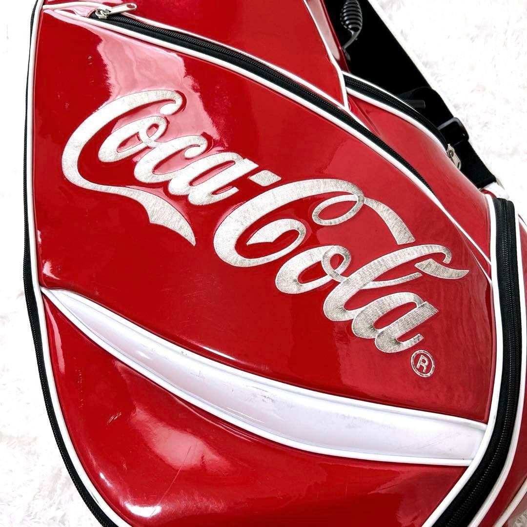 希少✨CocaCola キャディバッグ ゴルフバッグ　レッド　ロゴマーク