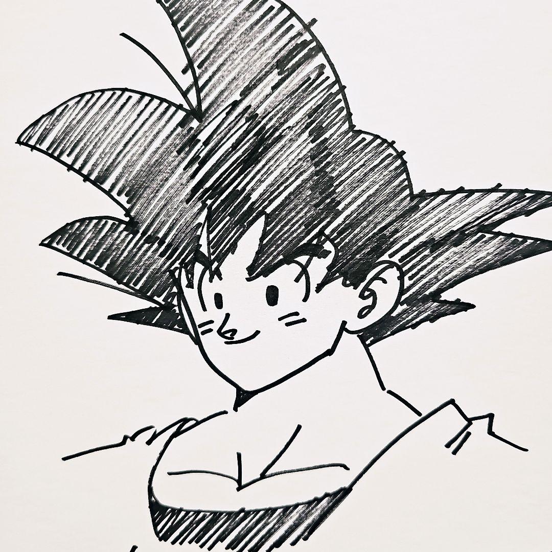 ドラゴンボール 孫悟空 イラスト直筆サイン色紙