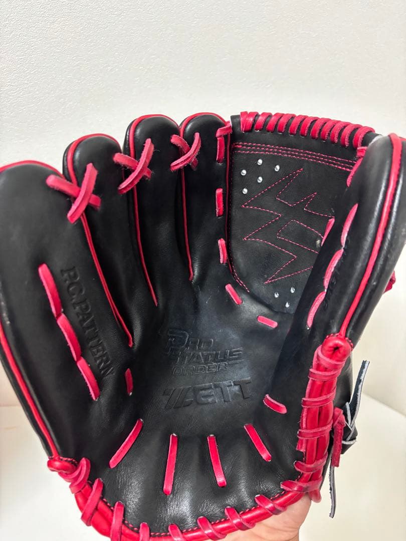 ZETT 軟式グローブ 黒/赤