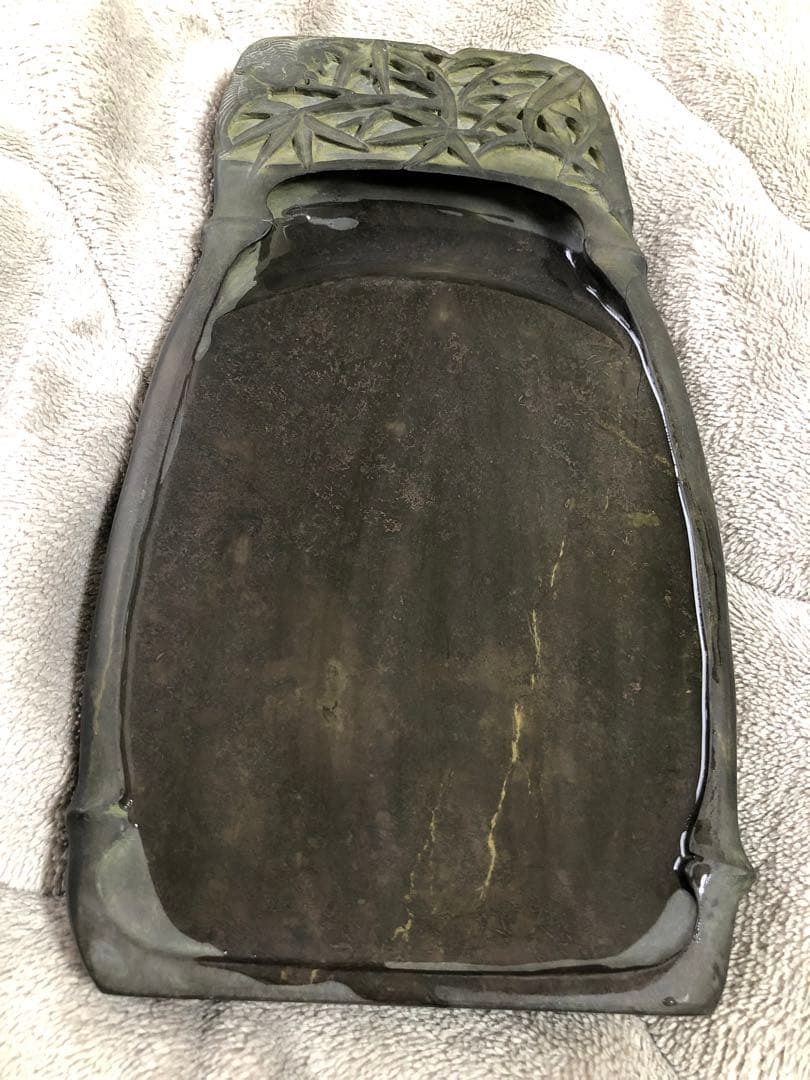 端渓硯　老坑 金綫 胭脂暈・蕉葉白・火捺・魚腦凍なと◆九吋◆上質箱◆旧麻子坑美石