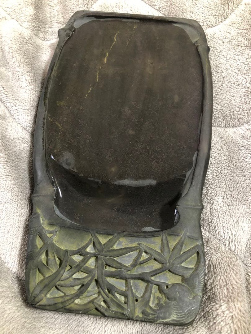 端渓硯　老坑 金綫 胭脂暈・蕉葉白・火捺・魚腦凍なと◆九吋◆上質箱◆旧麻子坑美石