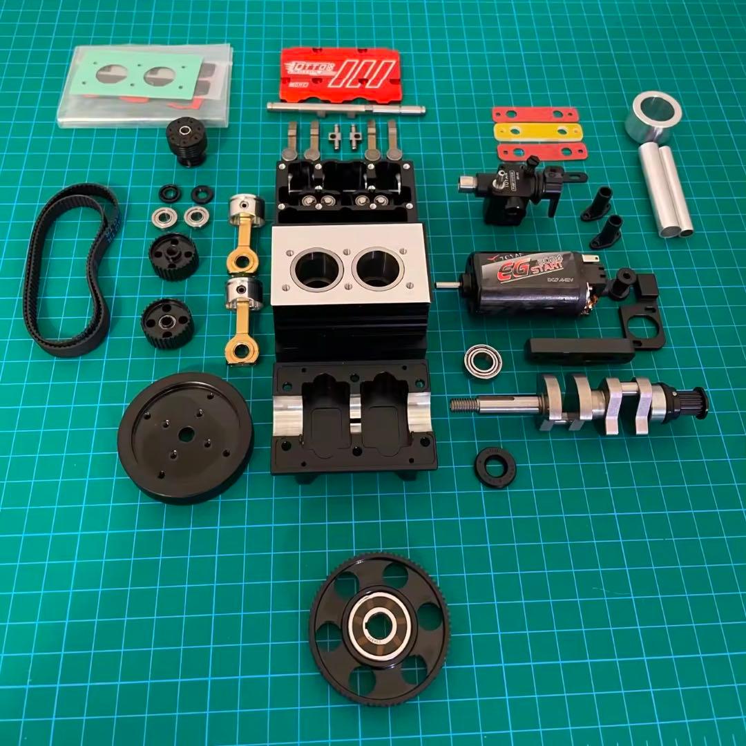 2気筒4ストローク エンジン 卓上模型 スターリングエンジン 原動機模型