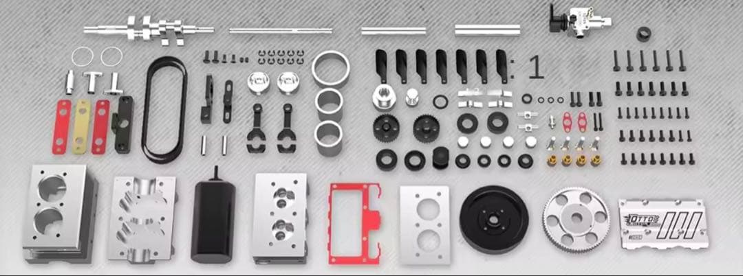 2気筒4ストローク エンジン 卓上模型 スターリングエンジン 原動機模型