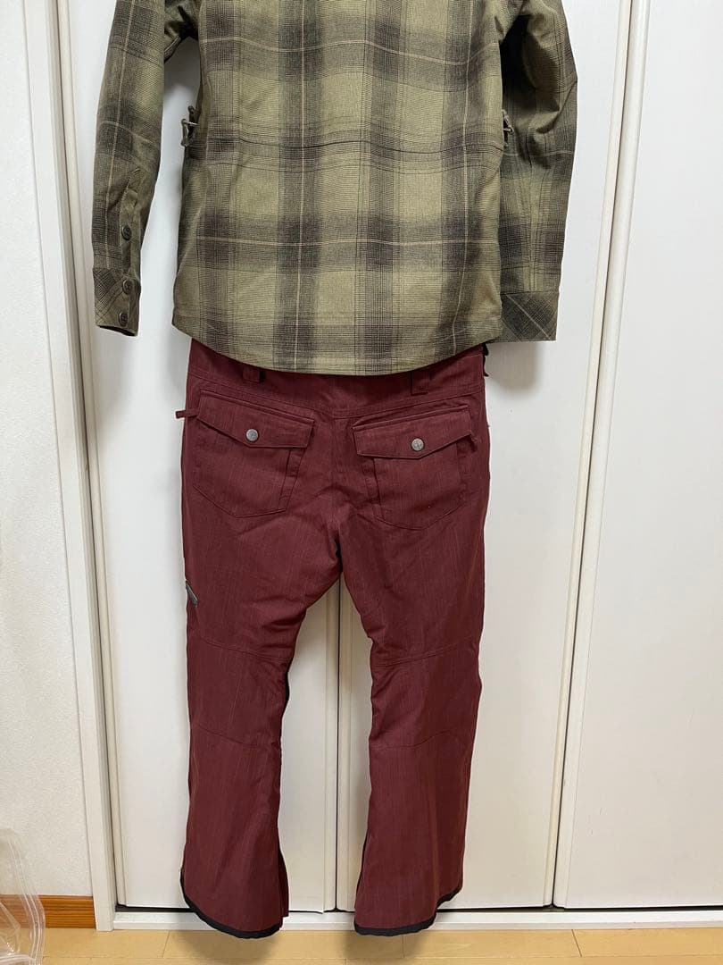 カーキ系チェック フード付き SCAPE S/M 上下セット