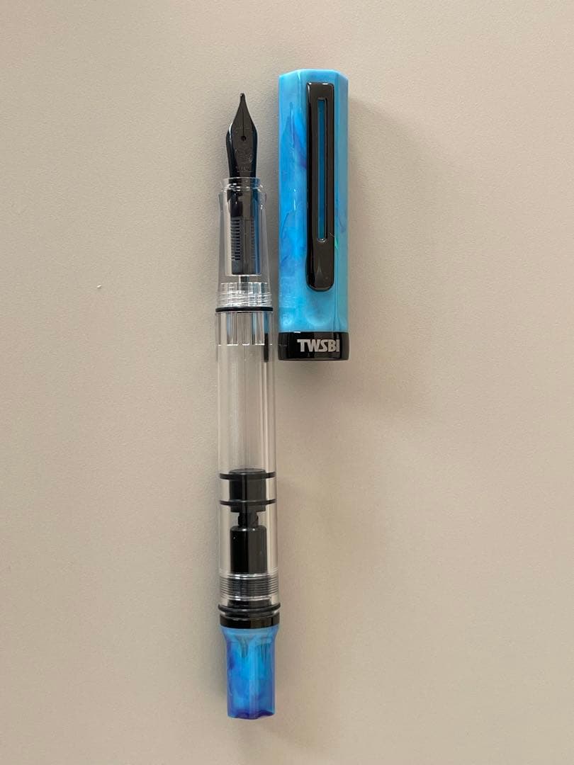 ［未使用］ツイスビー エコ 万年筆 コスモブルー B太字