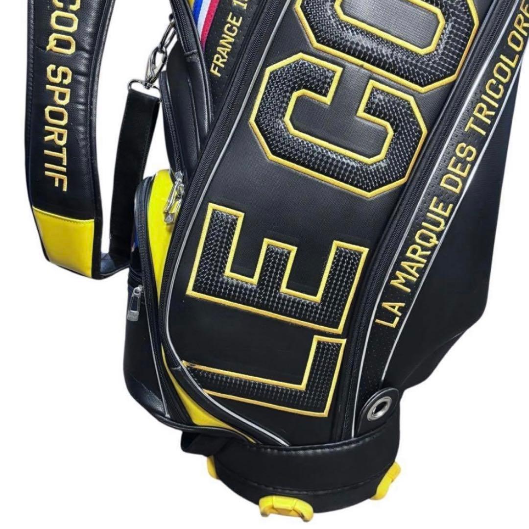 LE COQSPORTIF キャディバッグ イエロ- 9.5型 トリコロール