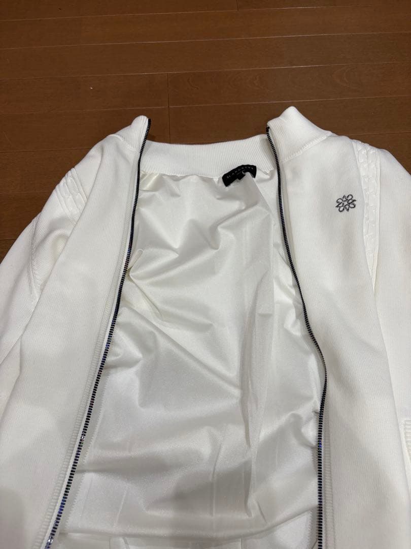 セントアンドリュース　裏地付き　ニットジャケット　ホワイト　メンズ L厚手