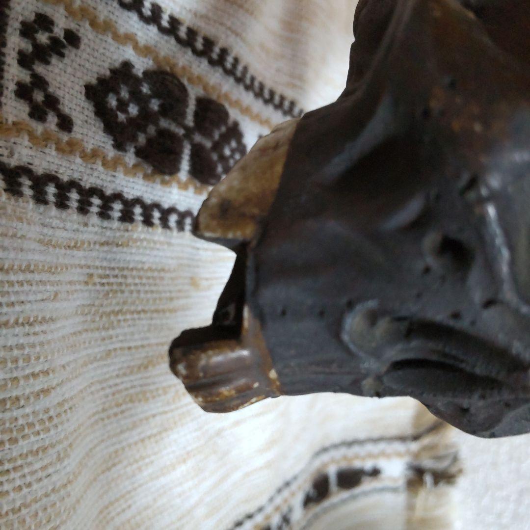 髑髏 頭蓋骨 の置き物 骨董品 陶器製？