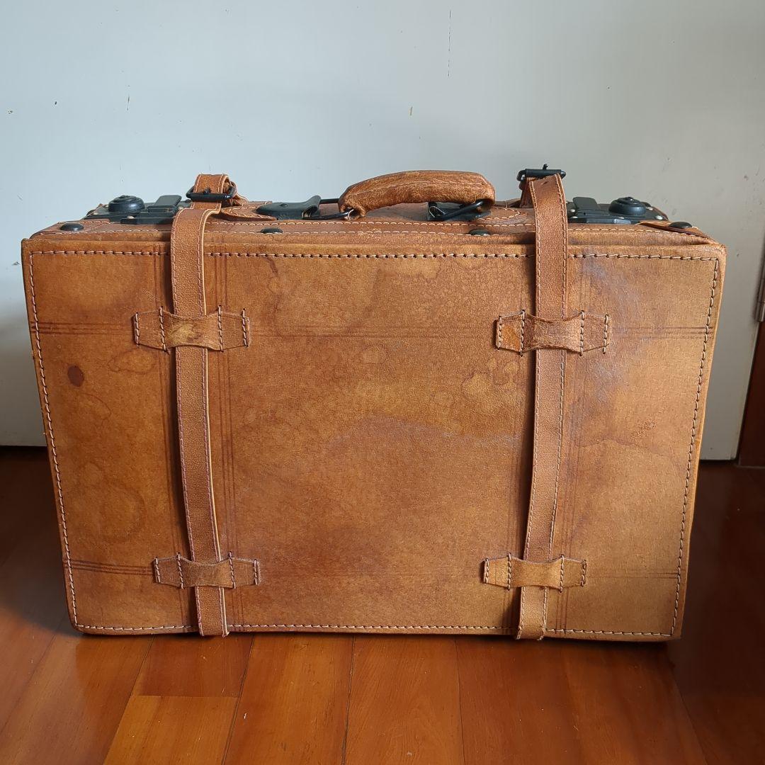 アンティーク　レザースーツケース　トランク　レトロ雑貨