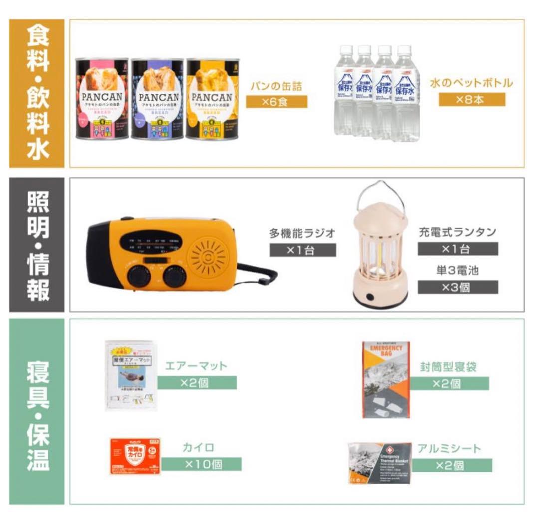 防災セット 2人用 【70点避難セット】新品未開封