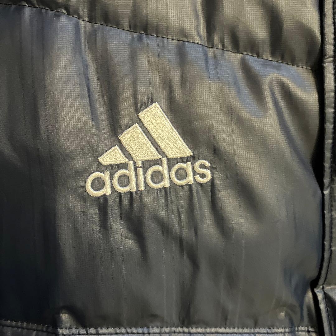 adidas フード付きロングコート ネイビー