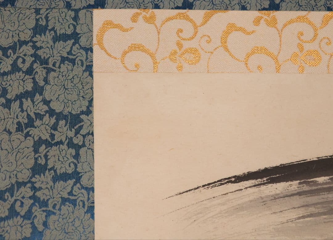 【真作】臨済宗国泰寺派管長 稲葉心田 達磨 不倒翁 画賛 紙本 掛軸 茶掛 合箱