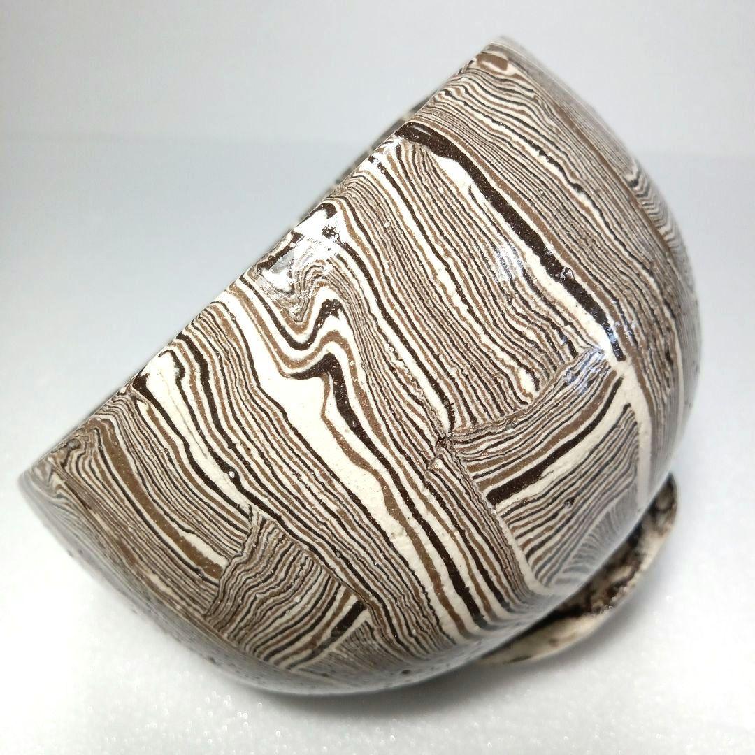 茶道具 抹茶茶碗 練り込み 水野 双鶴 日展作家 瀬戸焼