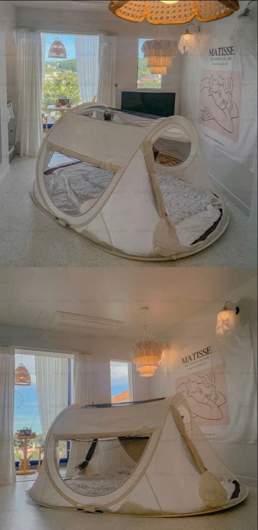 <希少>ミューズ ワンタッチ ポップアップテント E アイボリー