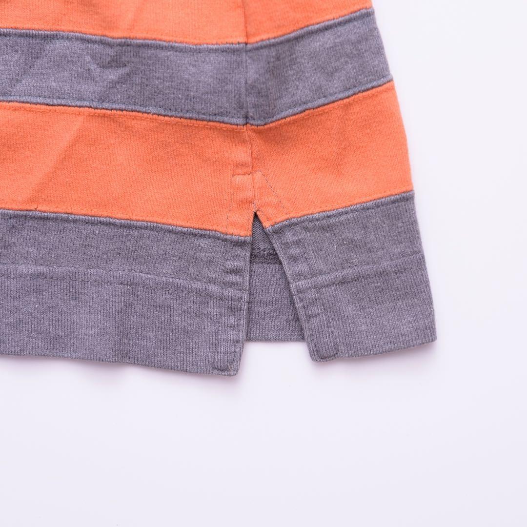 90s オールド GAP ラガーシャツ ボーダー マルチカラー 紺 古着 XL