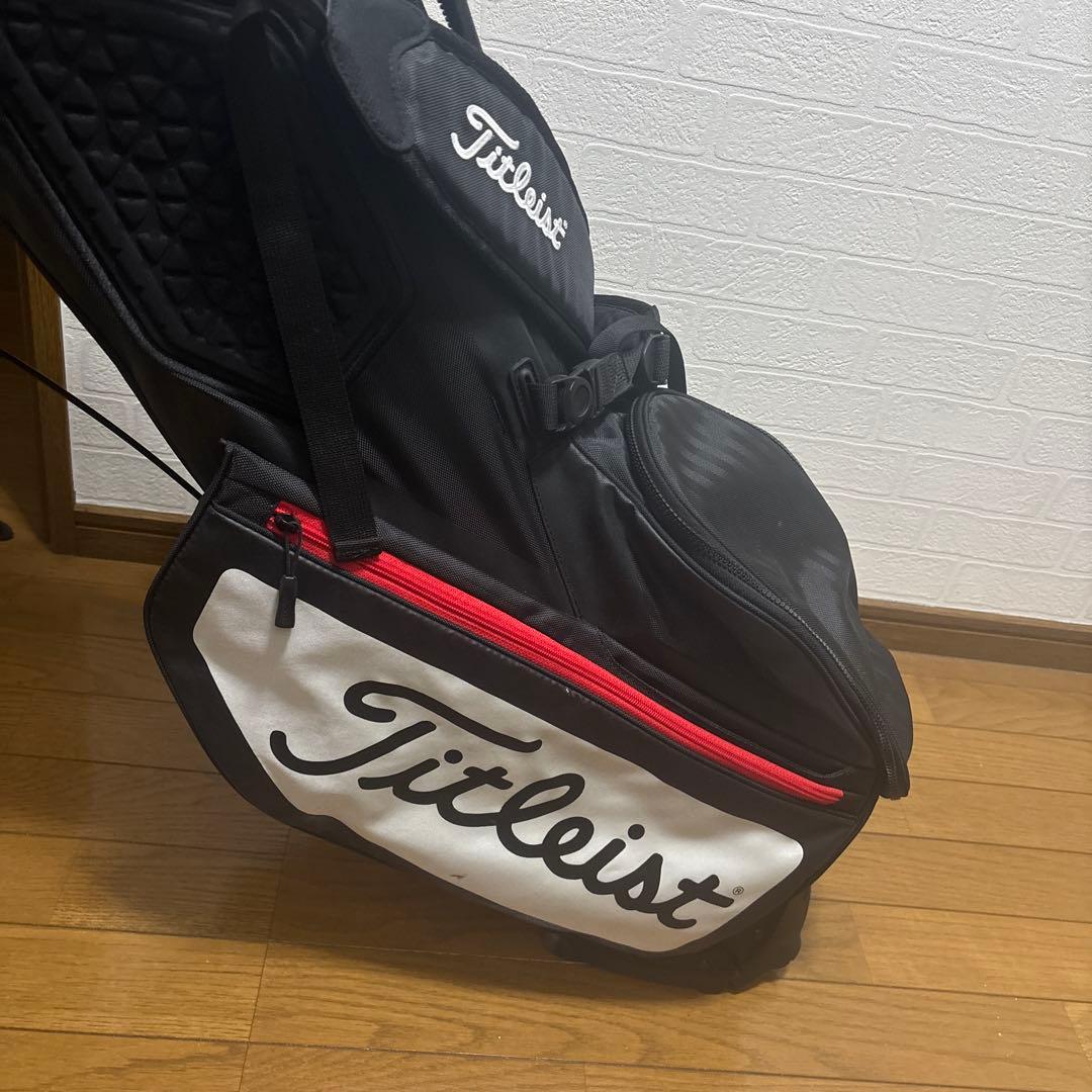 ⭐︎ブルースカイ　タイトリスト　 スタンドキャディバッグ 黒/赤