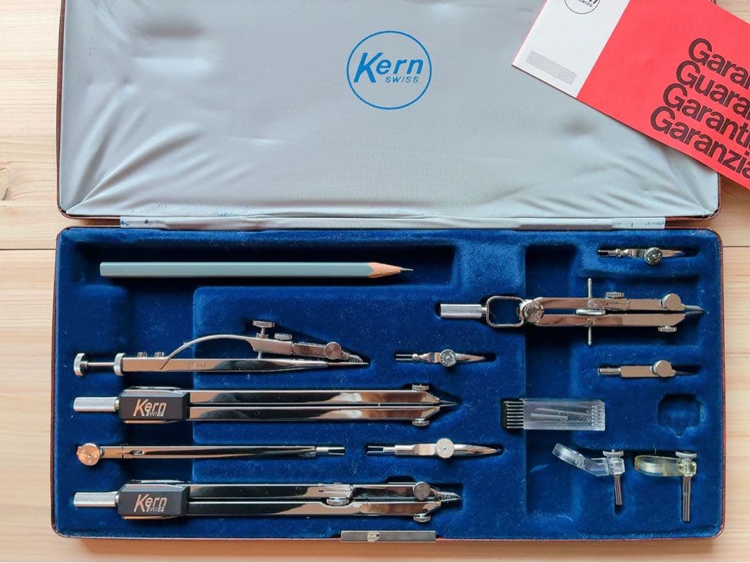 Kren Swissヴィンテージ精密製図用コンパス５本＋部品セット