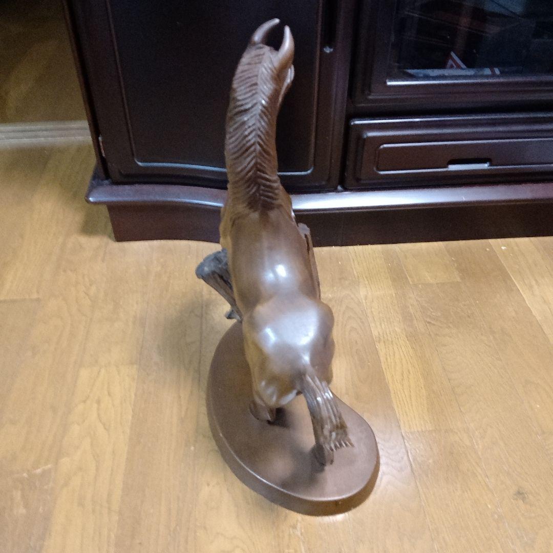 美品！アンティ―ク！今年は馬年！木製馬の彫刻 ブラウン 約50cm