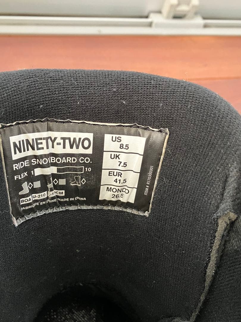Ride NINETY-TWO スノーボードブーツ 8.5 ジャンク品