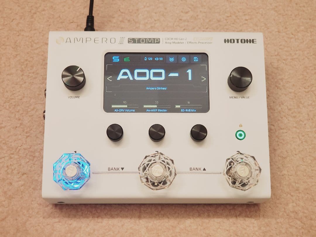 美品★HOTONE AMPERO II STOMP 変換プラグ付き