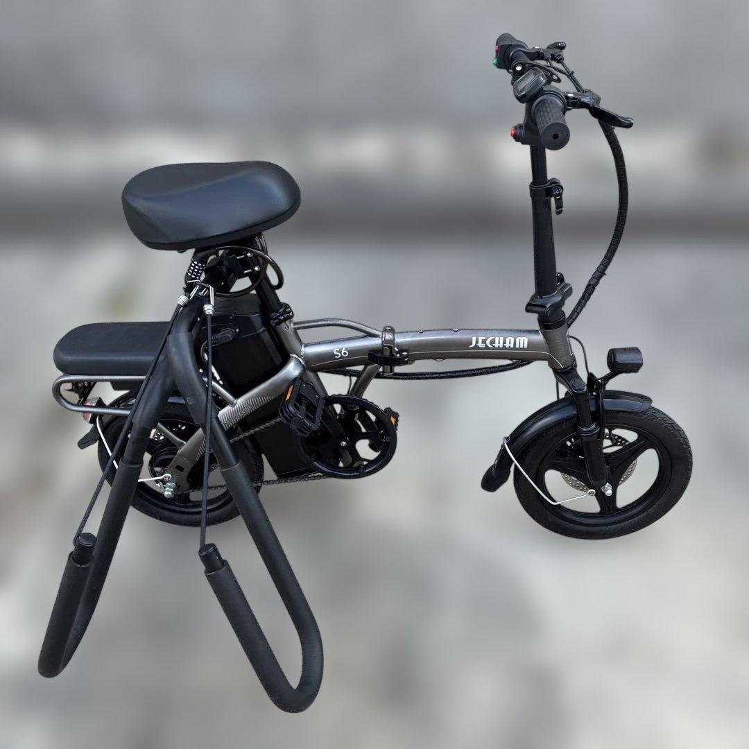 JECHAM 折りたたみ自転車 電動アシスト シルバー