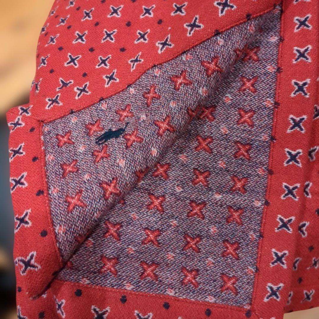 未使用　ラルフローレン　赤色ブランケット　インド製　タグ付