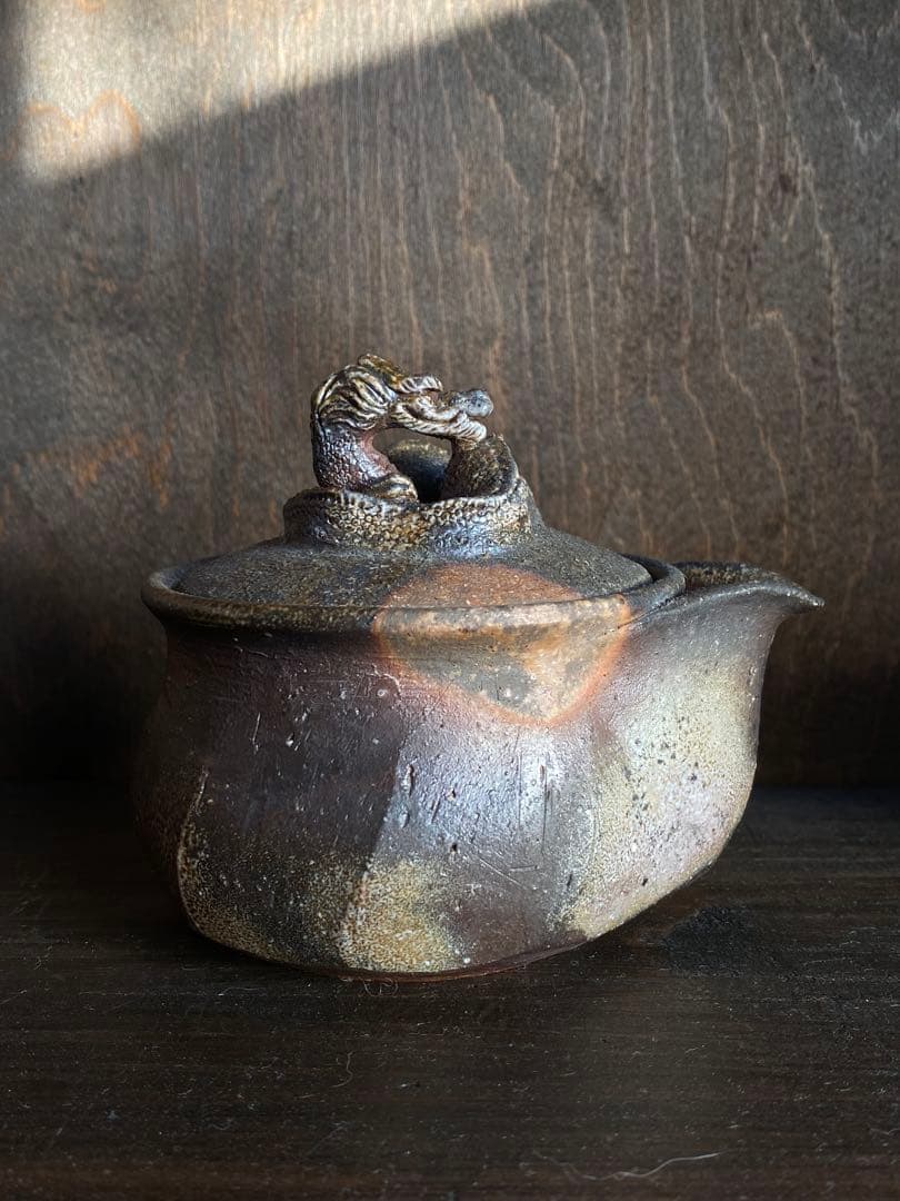 備前焼　龍宝瓶　木箱と陶歴付き