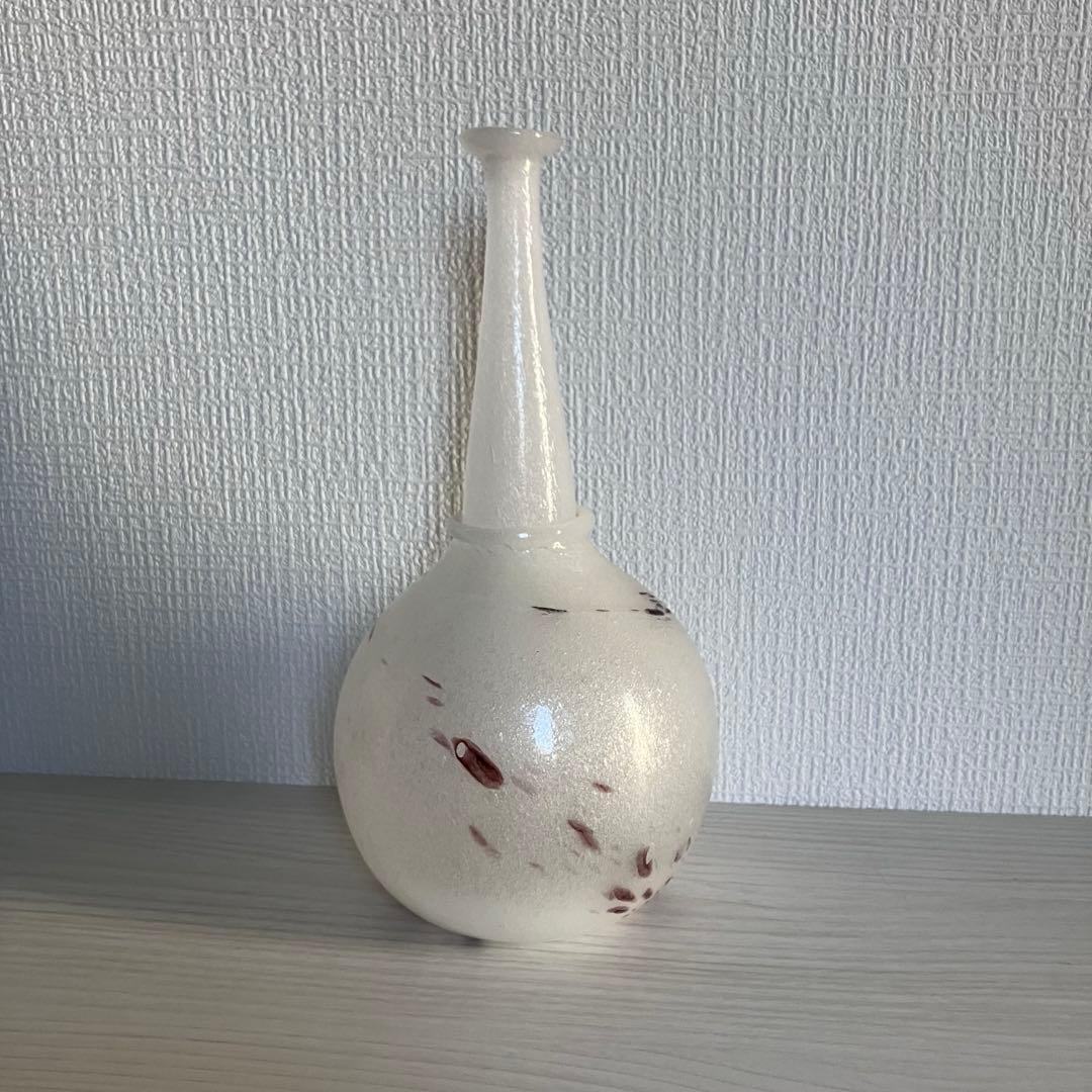 1【倉敷ガラス】小谷眞三 白一輪挿し