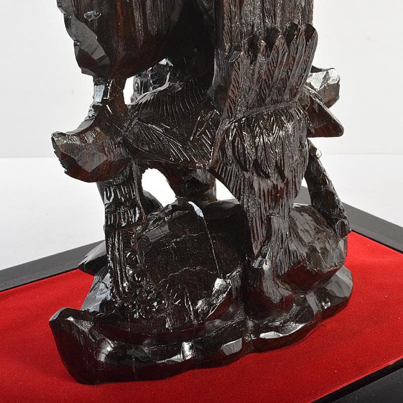 バリ島　インドネシア　木彫　ガルーダ　置物　ガラスケース付　V　6070C