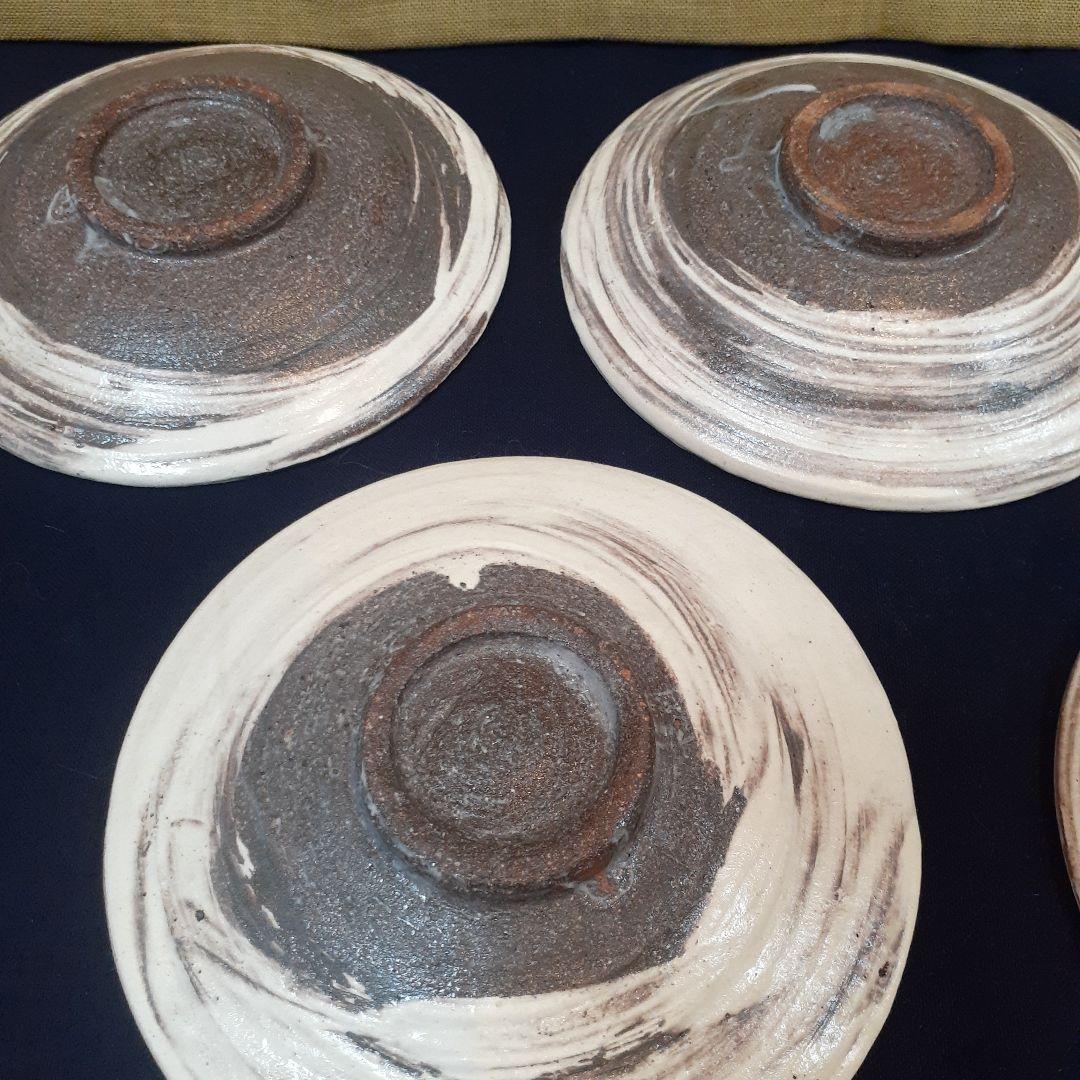 故  石田陶春 作 白丹波刷毛目四寸揃い❤️