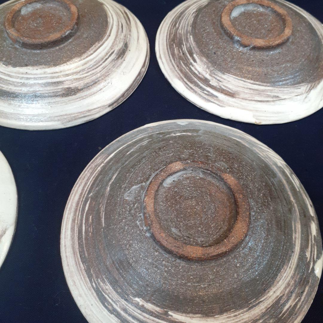 故  石田陶春 作 白丹波刷毛目四寸揃い❤️