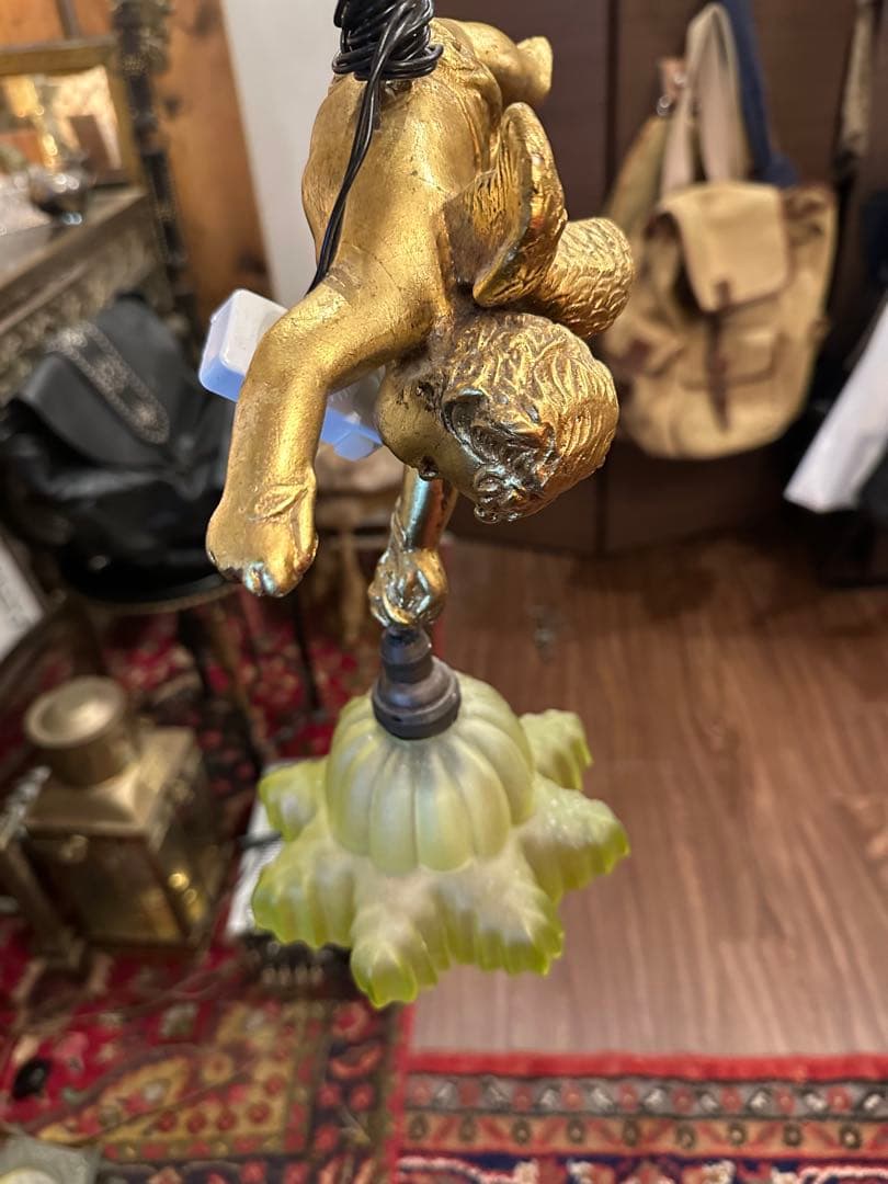 ヴィンテージ 天使のランプ アールヌーボー風　ジャンク