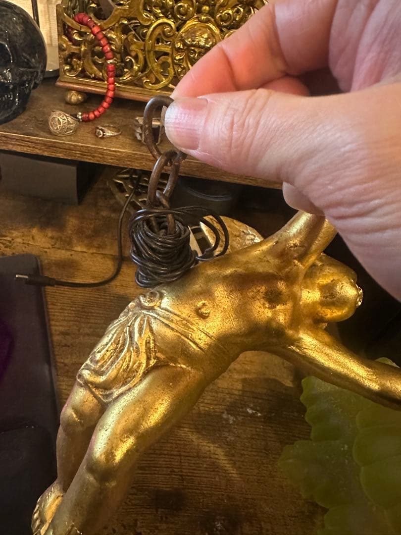 ヴィンテージ 天使のランプ アールヌーボー風　ジャンク