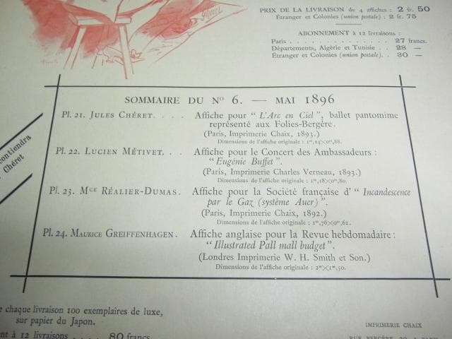 1896年フランス ポスター版画◆Les Maitres PL.21～24 表紙