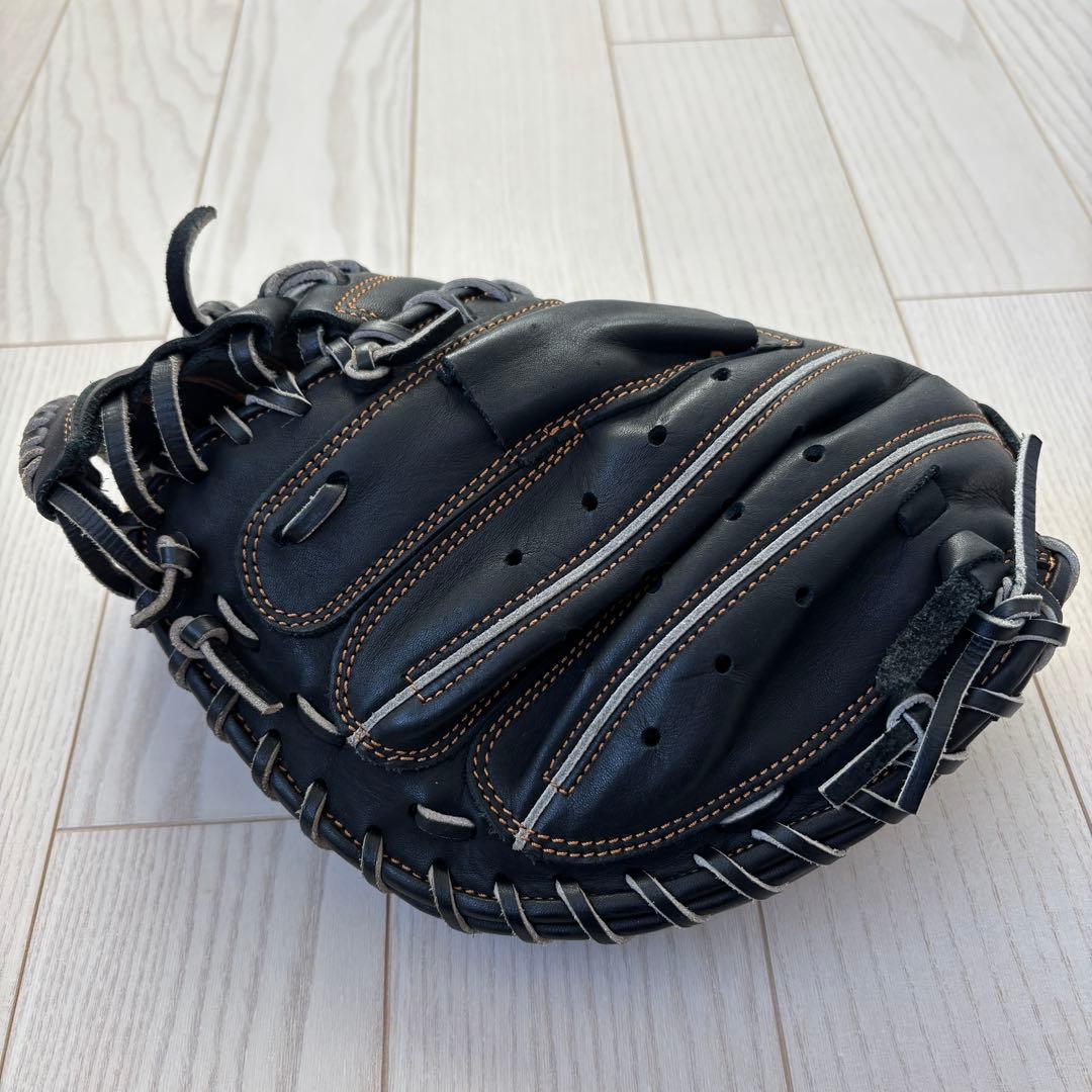 ZETT 軟式グローブ 黒 レザー キャッチャーミット ゼット