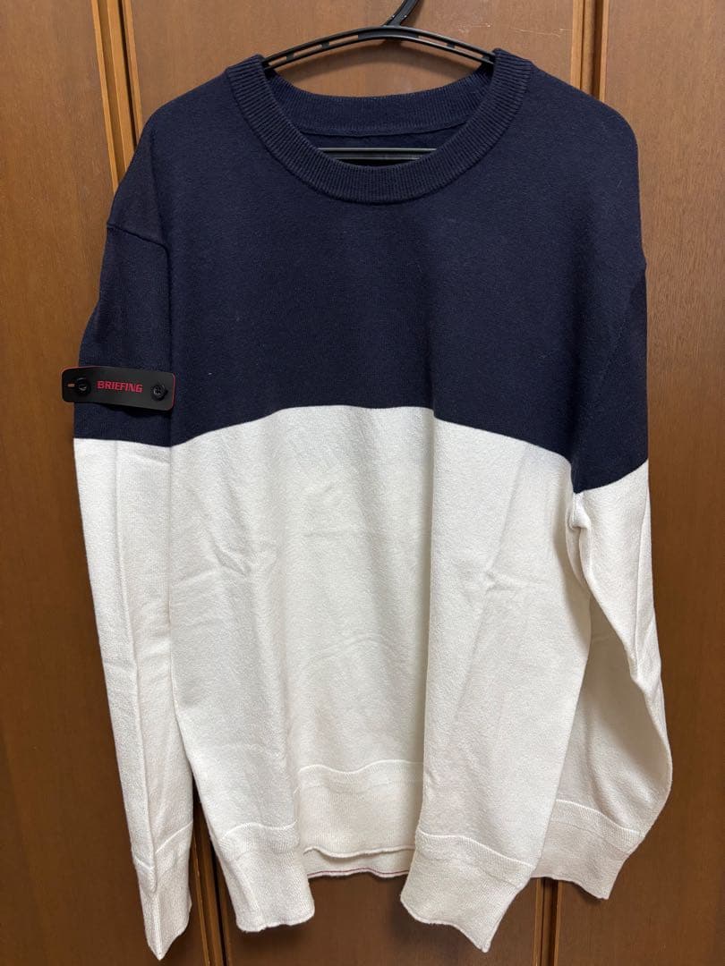 BRIEFING ネイビー/ホワイト ニット M