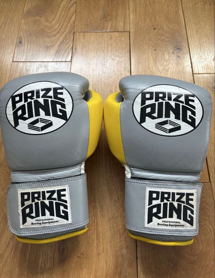 ボクシング PRIZE RING boxing gloves Grey/Yellow 8oz