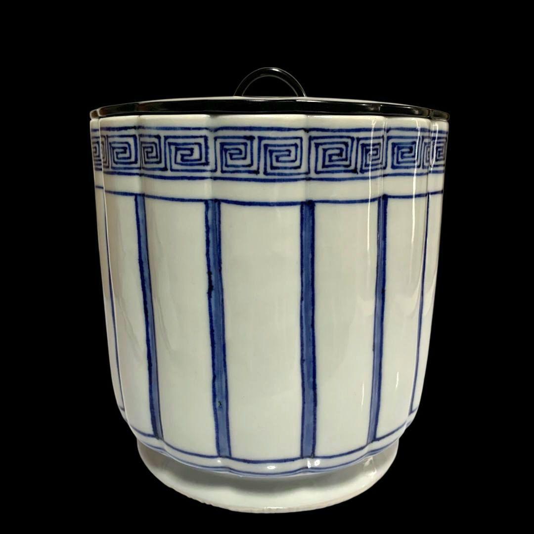 九谷焼 昧渓窯 矢口永寿 水指 桶皮水指 共箱 茶道具