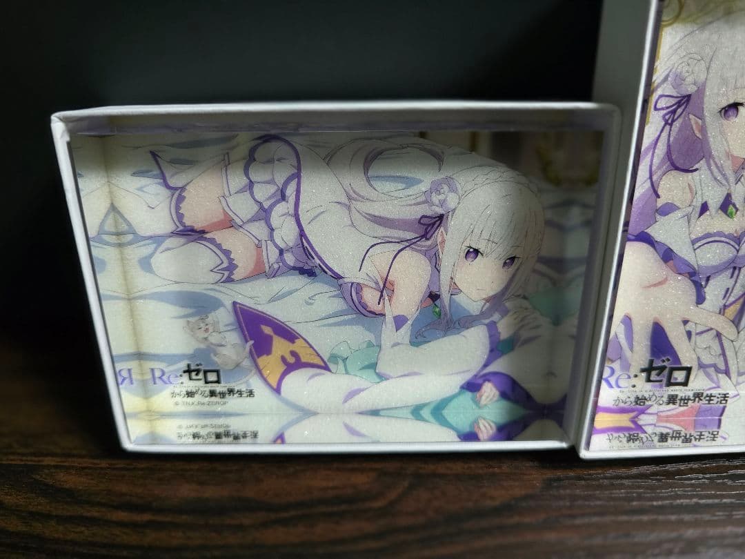 CROSS-CF限定　リゼロ　3Dクリスタルアート　レム　エミリア　2種　激レア