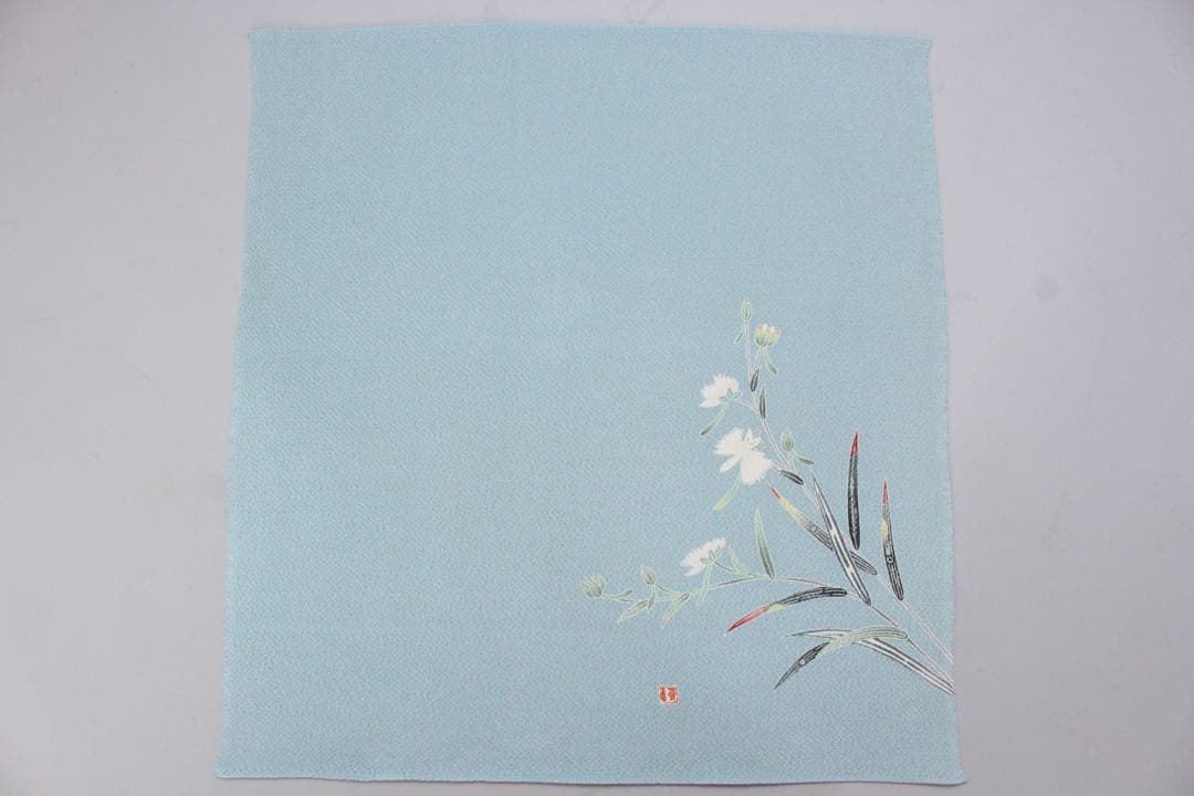 No5448 帛紗三枚セット　羽田登喜男　原図　「花鳥寿果」栞/紙箱付　送料無料