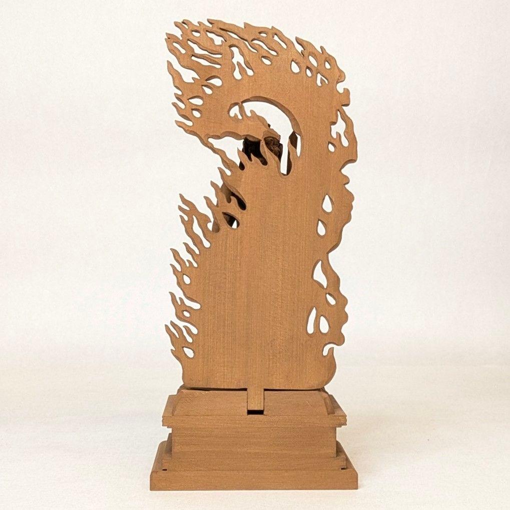 【セール・新品】 不動明王　上彫　紅檀　総高さ約23.5㎝　仏像　お不動様